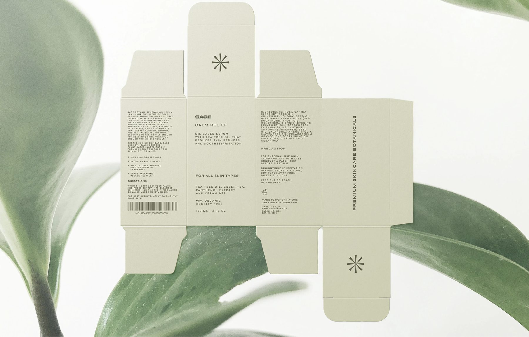 SAGE packaging die-line detail